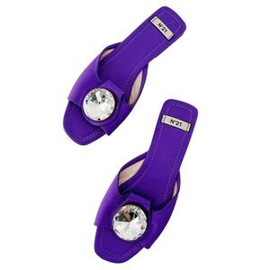 N°21 Purple Sandal Slide Crystal Accent Slippers Size 11